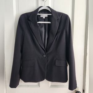 New York & Company Suit Jacket Womens 8 Black  Shoulder Pads Lined NWOT